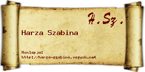 Harza Szabina névjegykártya